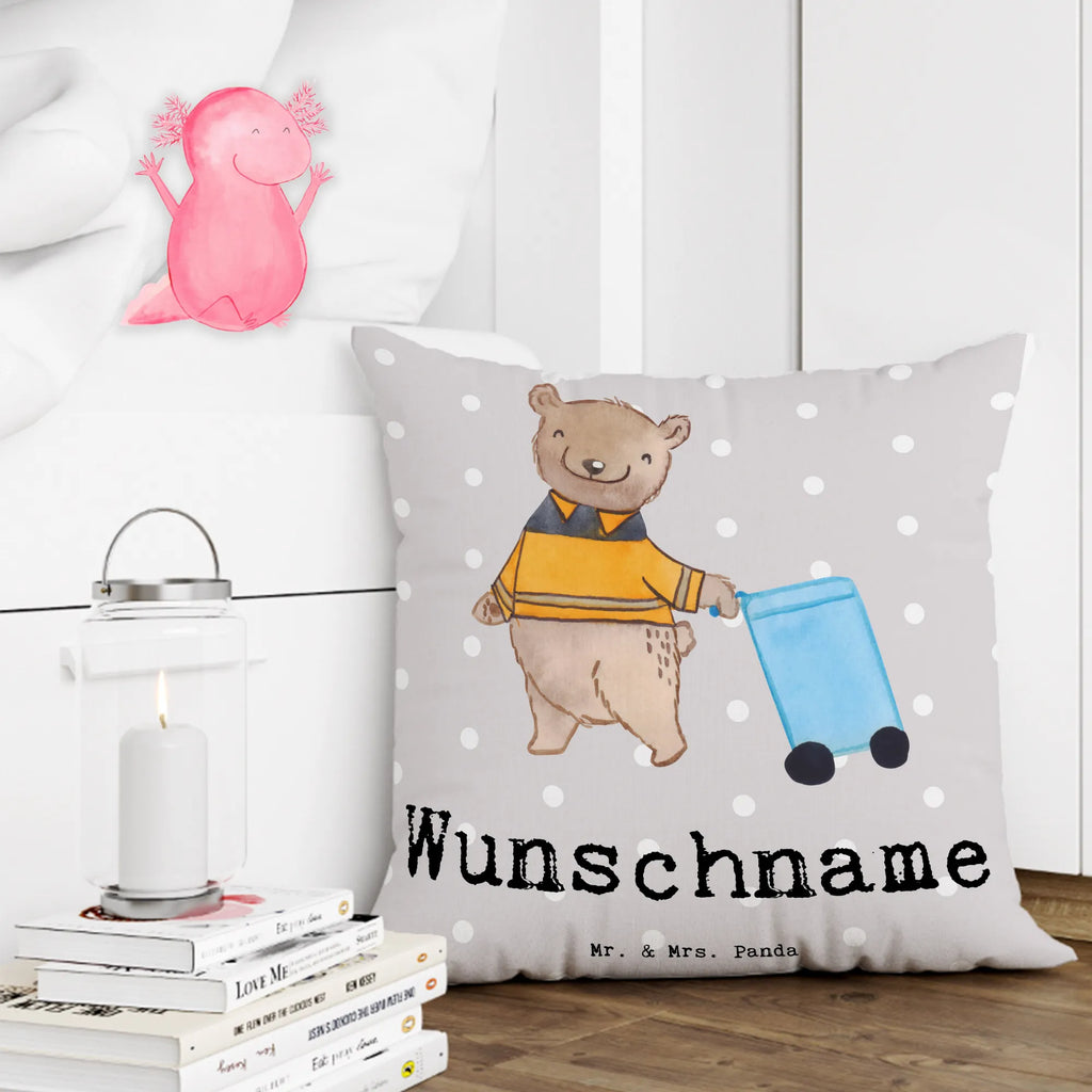 Personalizowana poduszka Śmieciarz Serce Zawód, Wykształcenie, Jubileusz, Pożegnanie, Emerytura, Kolega, Koleżanka, Prezent, Dawać, Pracownik, Współpracownik, Firma, Dziękuję, Dziękuję bardzo