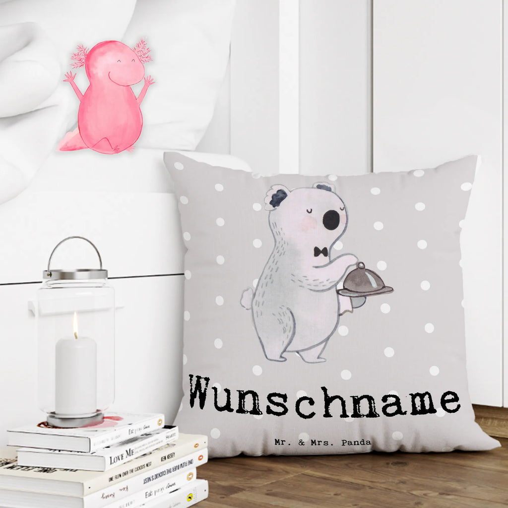 Personalisiertes Kissen Restaurantfachmann mit Herz personalisiert, Kopfkissen, Name, bedrucken, Wunschname, Kissen, Beruf, Ausbildung, Jubiläum, Abschied, Rente, Kollege, Kollegin, Geschenk, Schenken, Arbeitskollege, Mitarbeiter, Firma, Danke, Dankeschön