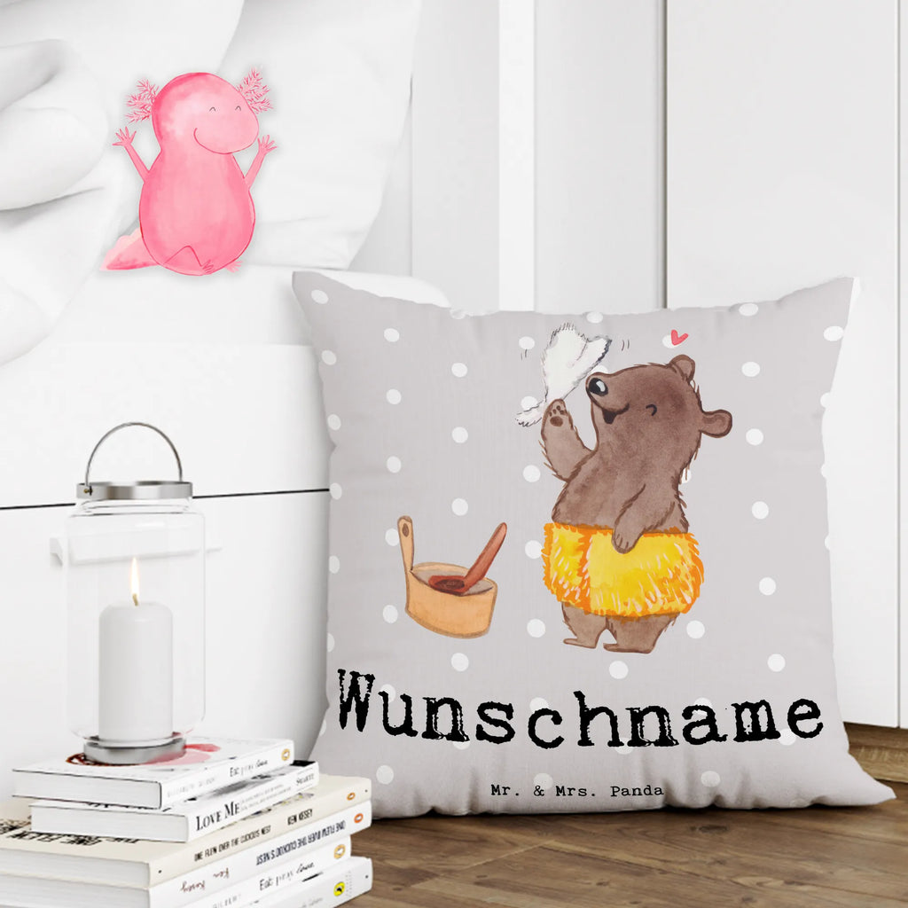 Personalised cushion sauna master heart gift, gift idea, best, farewell gift, passing exam, anniversary, retirement, promotion, job start, sayings, funny, profession