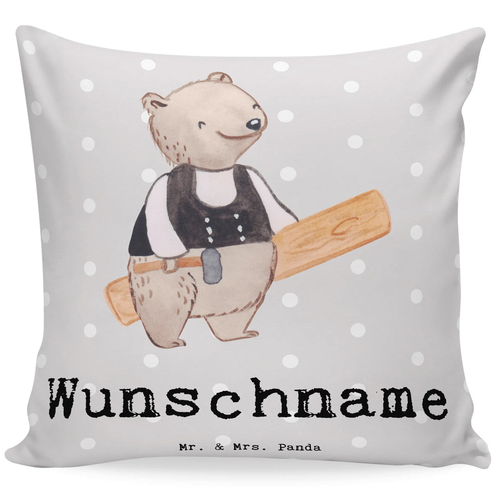 Personalisiertes Kissen Zimmermann mit Herz Kopfkissen, personalisiert, Kissen, Wunschname, Name, bedrucken, Beruf, Ausbildung, Jubiläum, Abschied, Rente, Kollege, Kollegin, Geschenk, Schenken, Arbeitskollege, Mitarbeiter, Firma, Danke, Dankeschön