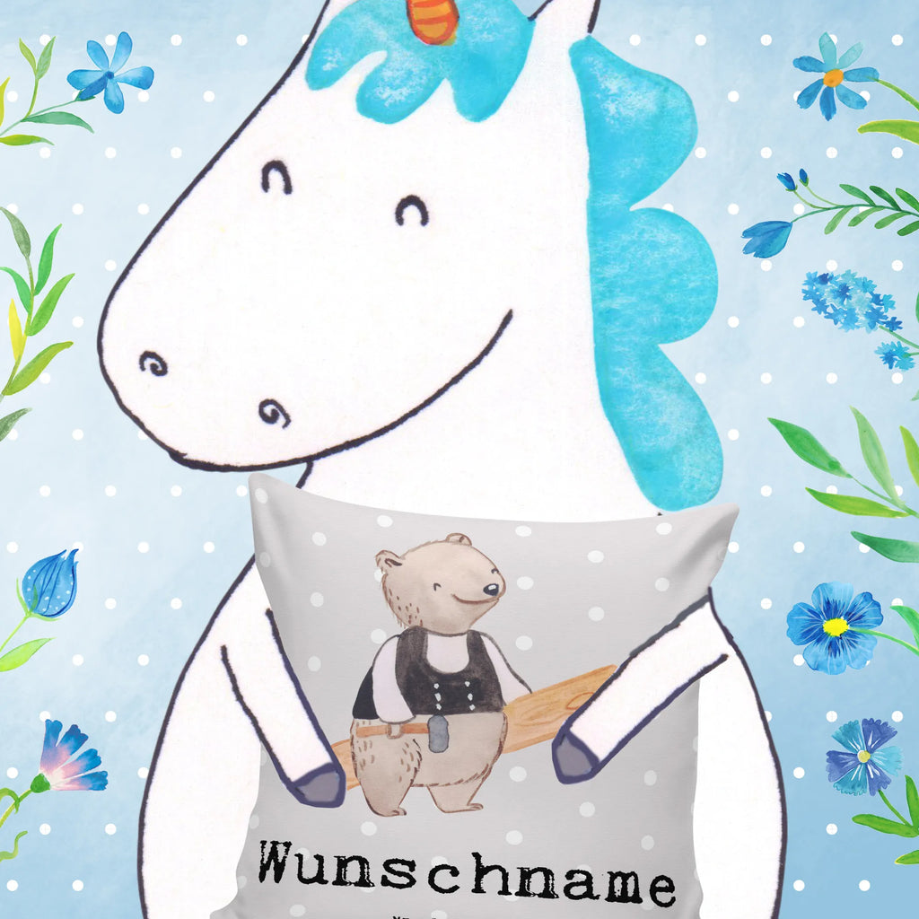 Personalisiertes Kissen Zimmermann mit Herz Kopfkissen, personalisiert, Kissen, Wunschname, Name, bedrucken, Beruf, Ausbildung, Jubiläum, Abschied, Rente, Kollege, Kollegin, Geschenk, Schenken, Arbeitskollege, Mitarbeiter, Firma, Danke, Dankeschön