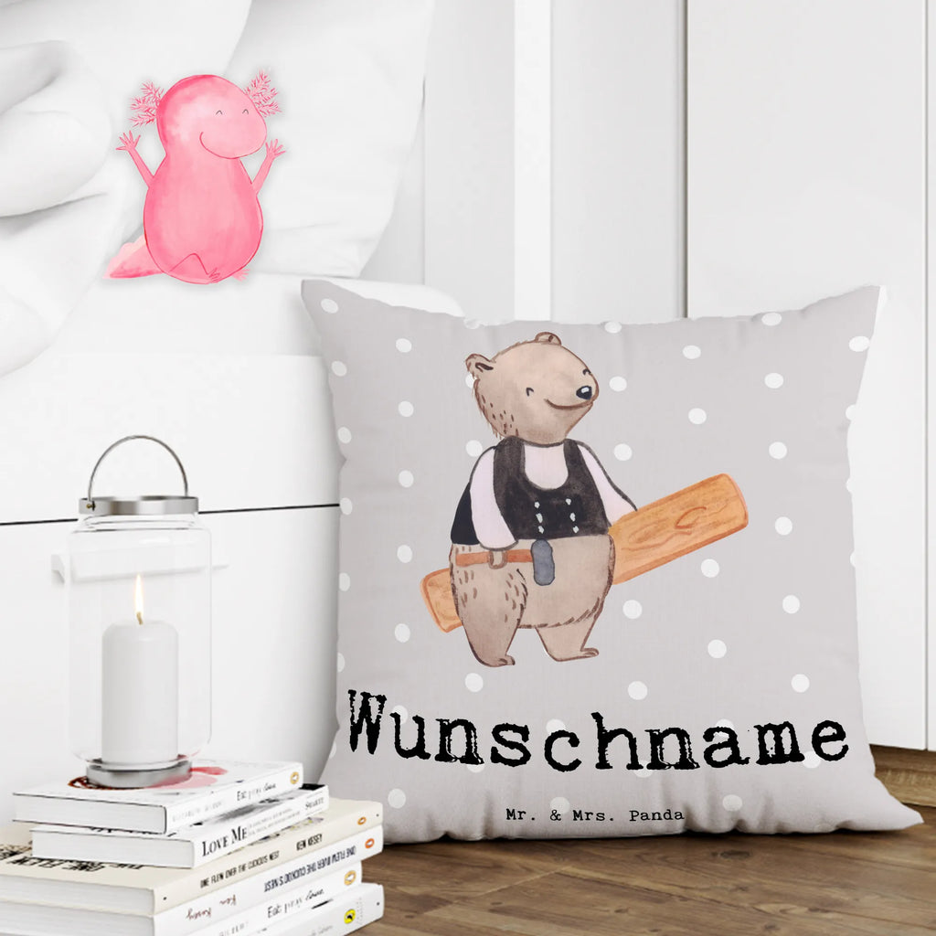 Personalisiertes Kissen Zimmermann mit Herz Kopfkissen, personalisiert, Kissen, Wunschname, Name, bedrucken, Beruf, Ausbildung, Jubiläum, Abschied, Rente, Kollege, Kollegin, Geschenk, Schenken, Arbeitskollege, Mitarbeiter, Firma, Danke, Dankeschön