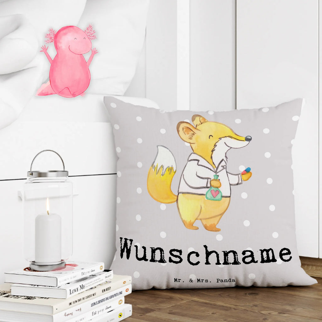 Personalisiertes Kissen Apotheker mit Herz Wunschname, Kissen, Name, personalisiert, bedrucken, Kopfkissen, Beruf, Ausbildung, Jubiläum, Abschied, Rente, Kollege, Kollegin, Geschenk, Schenken, Arbeitskollege, Mitarbeiter, Firma, Danke, Dankeschön, Apotheker, Staatsexamen, Pharmazie, Approbation, Eröffnung Apotheke