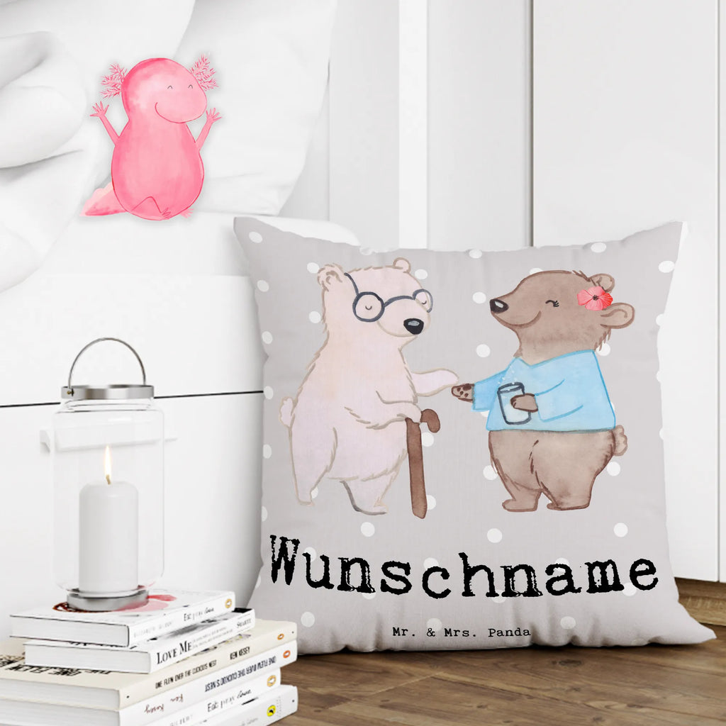 Personalizowana poduszka opiekunka osób starszych serce Zawód, Wykształcenie, Jubileusz, Pożegnanie, Emerytura, Kolega, Koleżanka, Prezent, Dawać, Pracownik, Współpracownik, Firma, Dziękuję, Dziękuję bardzo