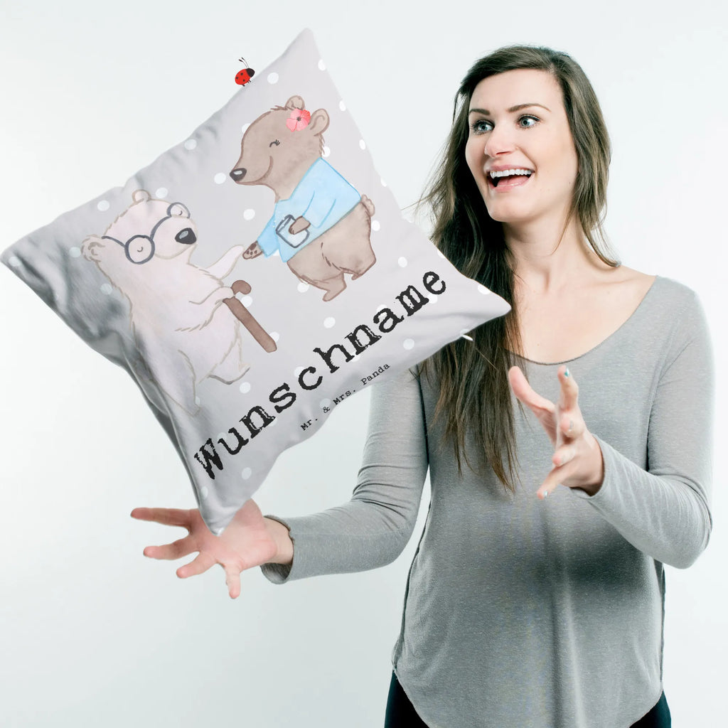 Personalizowana poduszka opiekunka osób starszych serce Zawód, Wykształcenie, Jubileusz, Pożegnanie, Emerytura, Kolega, Koleżanka, Prezent, Dawać, Pracownik, Współpracownik, Firma, Dziękuję, Dziękuję bardzo