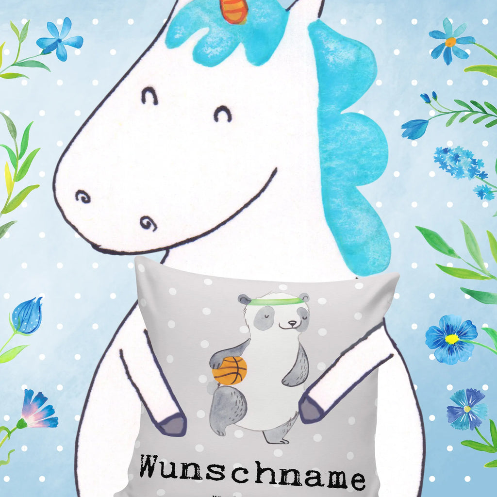 Personalised cushion panda basketball Gift, sport, hobby, giving, thank you, award, profit, athlete, basketball court, basketball club, basketball, basketball association