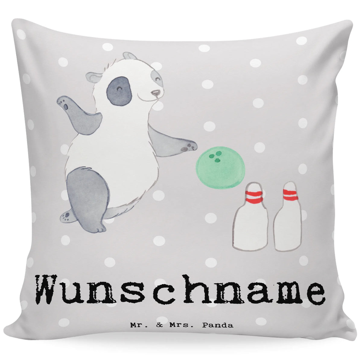 Personalizowana poduszka Panda kręgle Prezent, Dyscyplina sportowa, Darować, Dziękuję, Dzięki, Wyróżnienie, Wygrana, Sportowiec