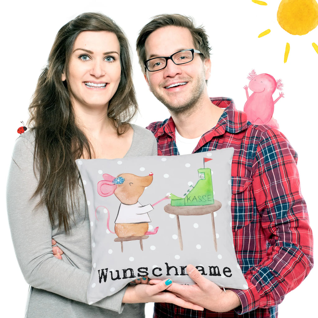 Personalised cushion cashier heart gift, gift idea, best, farewell gift, passing exam, anniversary, retirement, promotion, job start, sayings, funny, profession