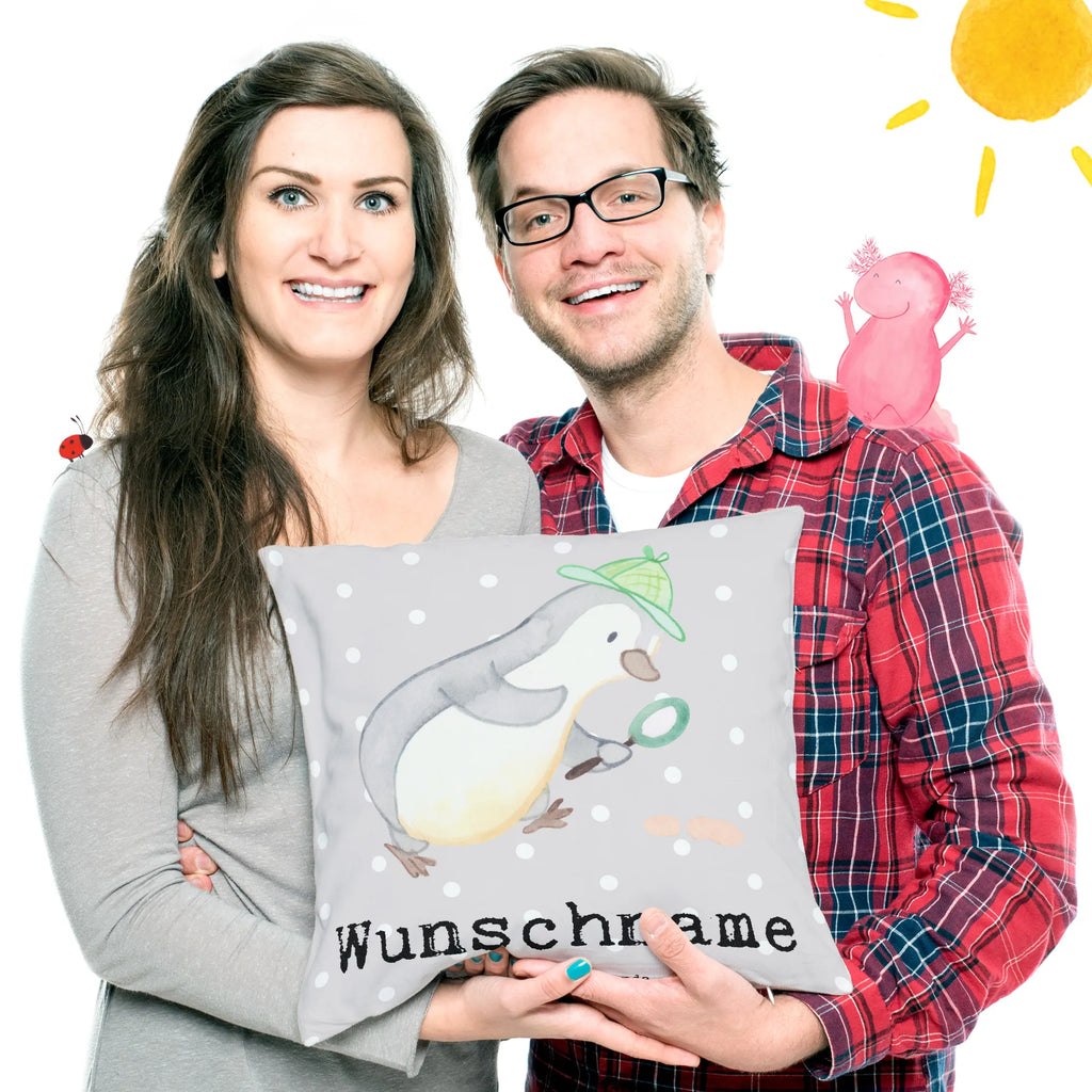 Personalised cushion Detective heart gift, gift idea, best, farewell gift, passing exam, anniversary, retirement, promotion, job start, sayings, funny, profession