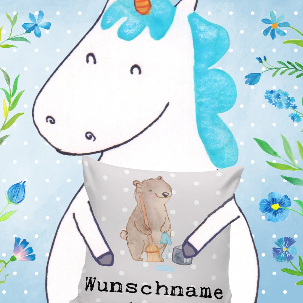 Personalisiertes Kissen Reinigungskraft mit Herz Personalisiert, Bedrucken, Wunschname, Kissen, Kopfkissen, Name, Geschenk, Schenken, Jubiläum, Danke, Dankeschön, Beruf, Ausbildung, Abschied, Rente, Kollege, Kollegin, Arbeitskollege, Mitarbeiter, Firma