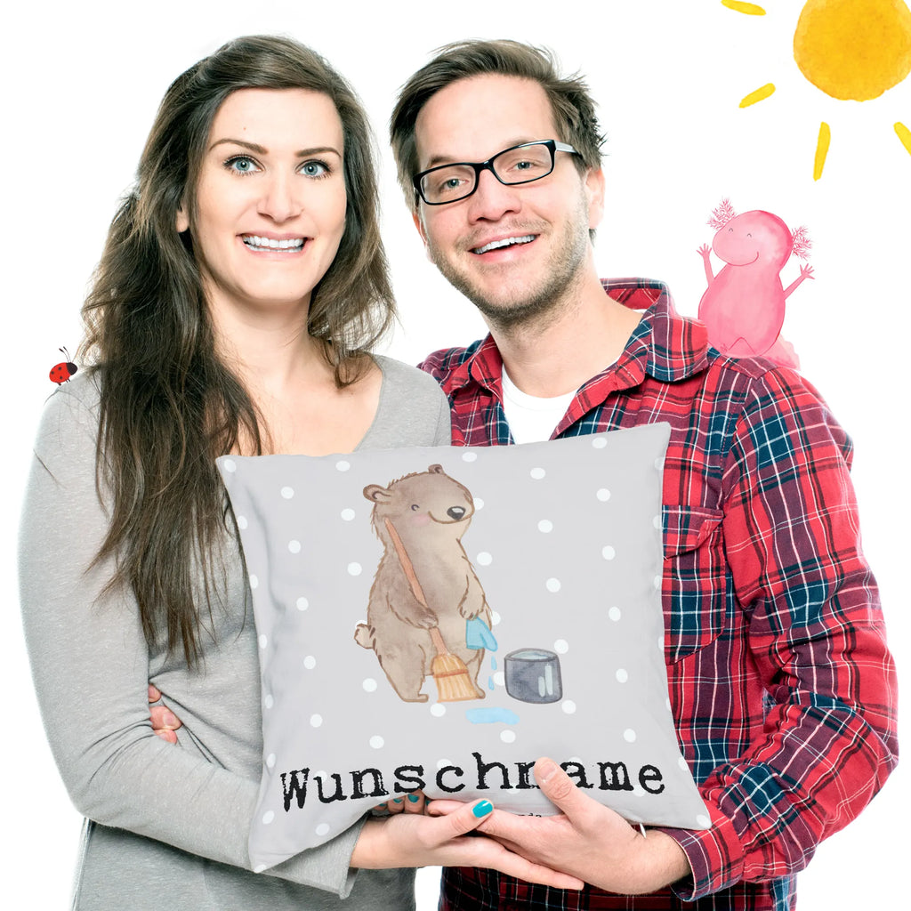 Personalisiertes Kissen Reinigungskraft mit Herz Personalisiert, Bedrucken, Wunschname, Kissen, Kopfkissen, Name, Geschenk, Schenken, Jubiläum, Danke, Dankeschön, Beruf, Ausbildung, Abschied, Rente, Kollege, Kollegin, Arbeitskollege, Mitarbeiter, Firma