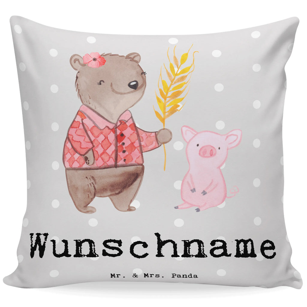 Personalised cushion female farmer Heart gift, gift idea, best, farewell gift, passing exam, anniversary, retirement, promotion, job start, sayings, funny, profession