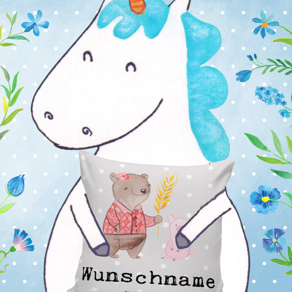 Personalised cushion female farmer Heart gift, gift idea, best, farewell gift, passing exam, anniversary, retirement, promotion, job start, sayings, funny, profession