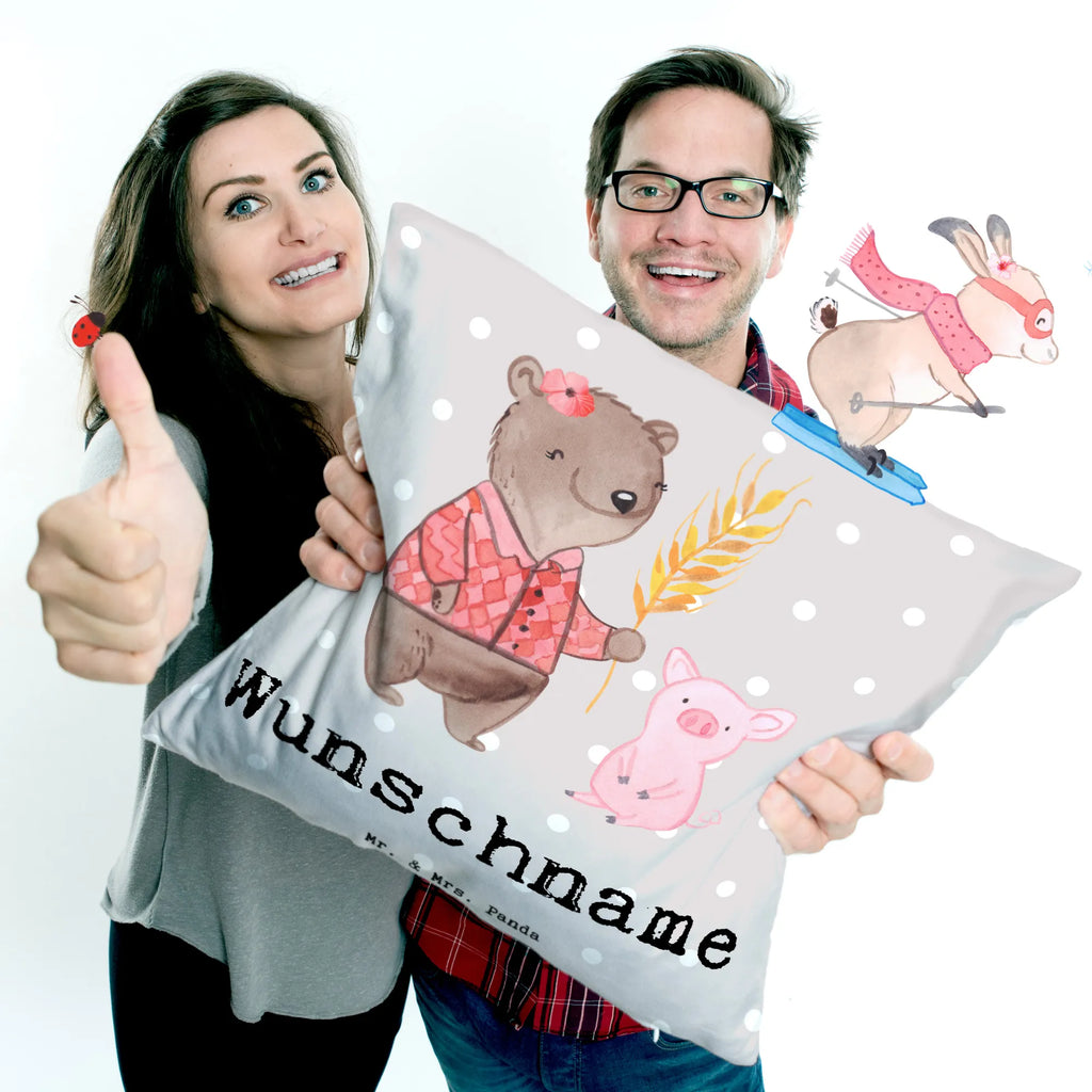 Personalised cushion female farmer Heart gift, gift idea, best, farewell gift, passing exam, anniversary, retirement, promotion, job start, sayings, funny, profession