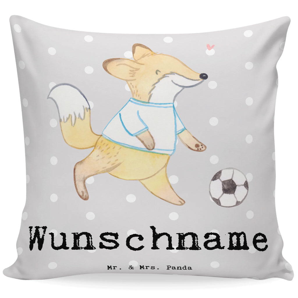 Personalised cushion Fox play soccer Gift, sport, hobby, giving, thank you, award, profit, athlete, Playing soccer, soccer tournament, football, soccer training, point games, soccer team, soccer club