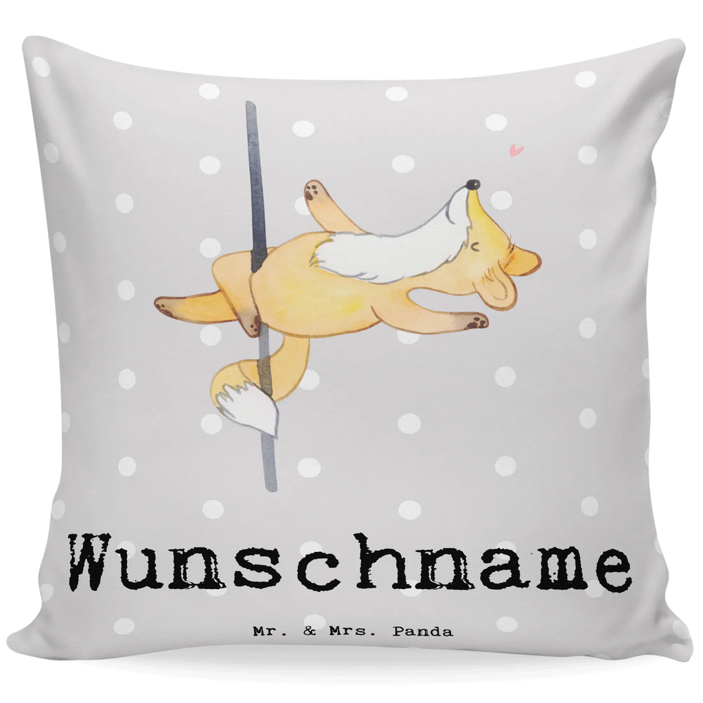 Personalised cushion Fox Pole Dance Gift, sport, hobby, giving, thank you, award, profit, athlete, dancing, Pole dancing