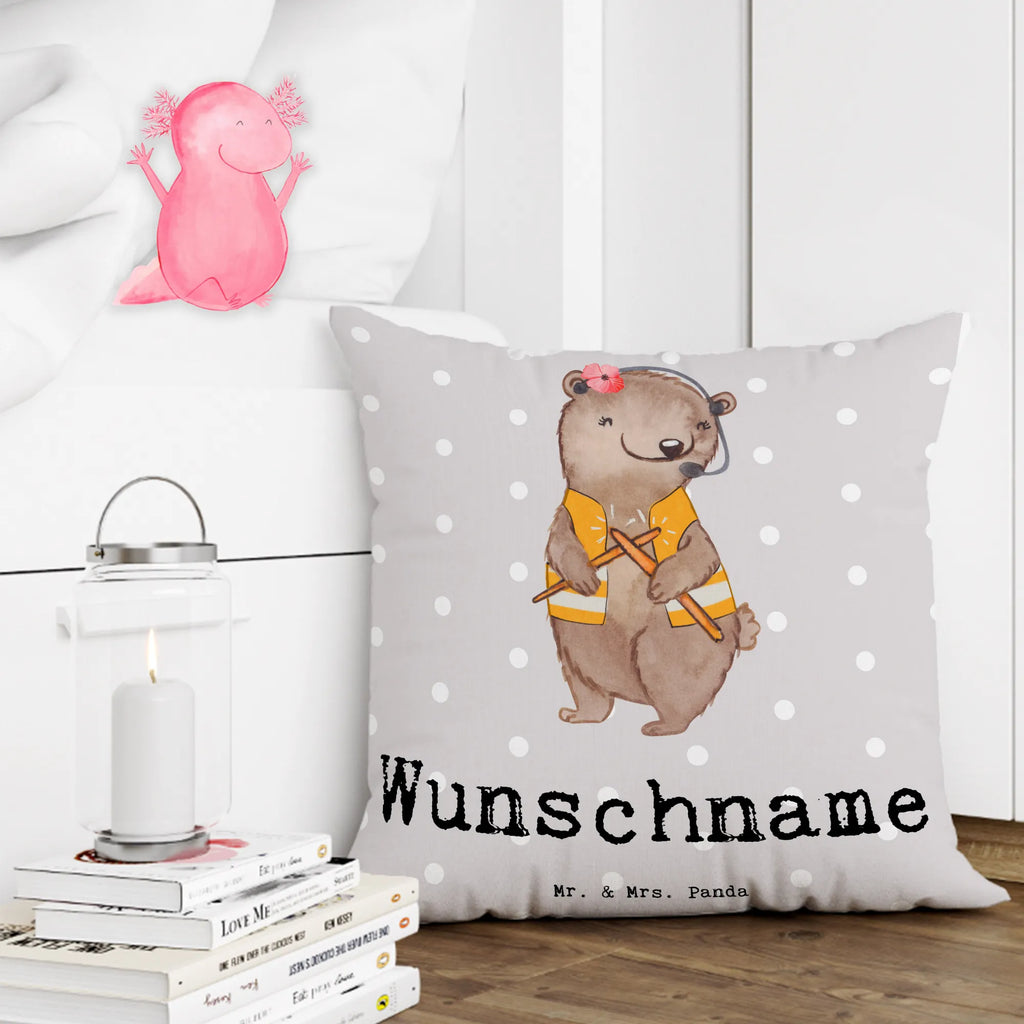 Personalisiertes Kissen Flugbegleiterin mit Herz Name, bedrucken, Kissen, personalisiert, Kopfkissen, Wunschname, Beruf, Ausbildung, Jubiläum, Abschied, Rente, Kollege, Kollegin, Geschenk, Schenken, Arbeitskollege, Mitarbeiter, Firma, Danke, Dankeschön, Flight-Attendant, Flugbegleiterin, Stewardess, Flugstewardess