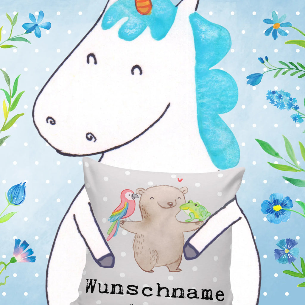 Personalisiertes Kissen Tierpfleger mit Herz Kopfkissen, Name, bedrucken, Wunschname, Kissen, personalisiert, Beruf, Ausbildung, Jubiläum, Abschied, Rente, Kollege, Kollegin, Geschenk, Schenken, Arbeitskollege, Mitarbeiter, Firma, Danke, Dankeschön