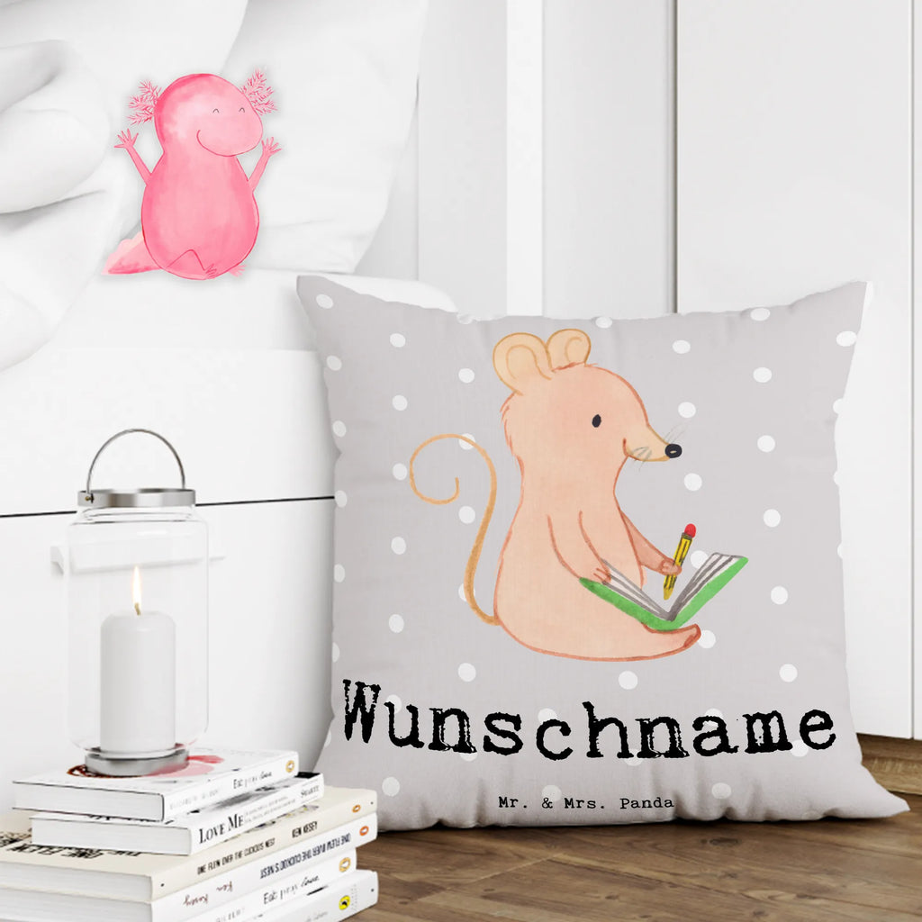 Personalised cushion Mouse Creative writing Gift, sport, hobby, giving, thank you, award, profit, athlete, creative writing, writing literature, Creative writing