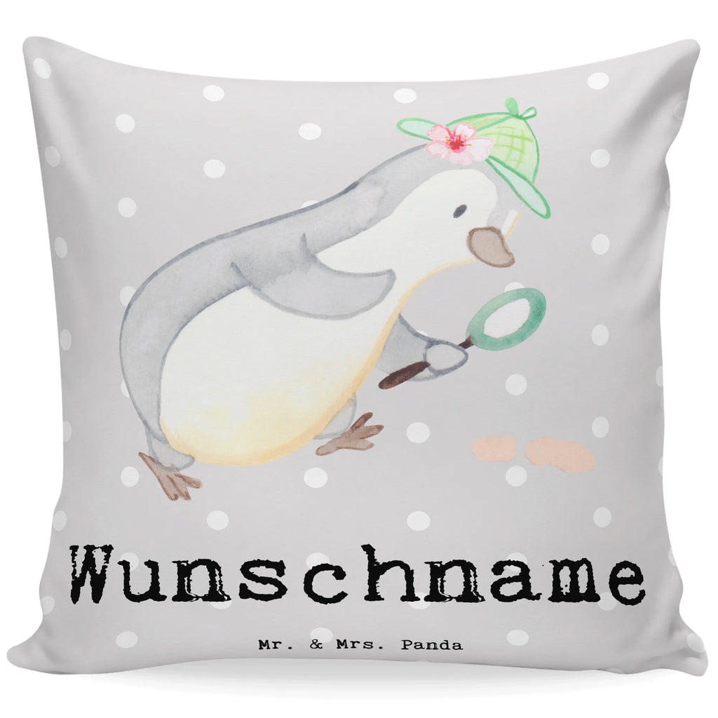 Personalised cushion Detective Heart gift, gift idea, best, farewell gift, passing exam, anniversary, retirement, promotion, job start, sayings, funny, profession