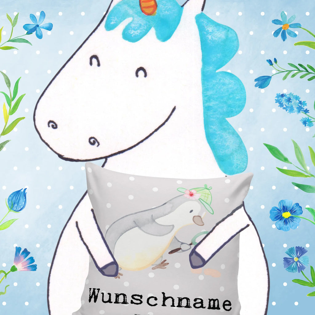 Personalised cushion Detective Heart gift, gift idea, best, farewell gift, passing exam, anniversary, retirement, promotion, job start, sayings, funny, profession