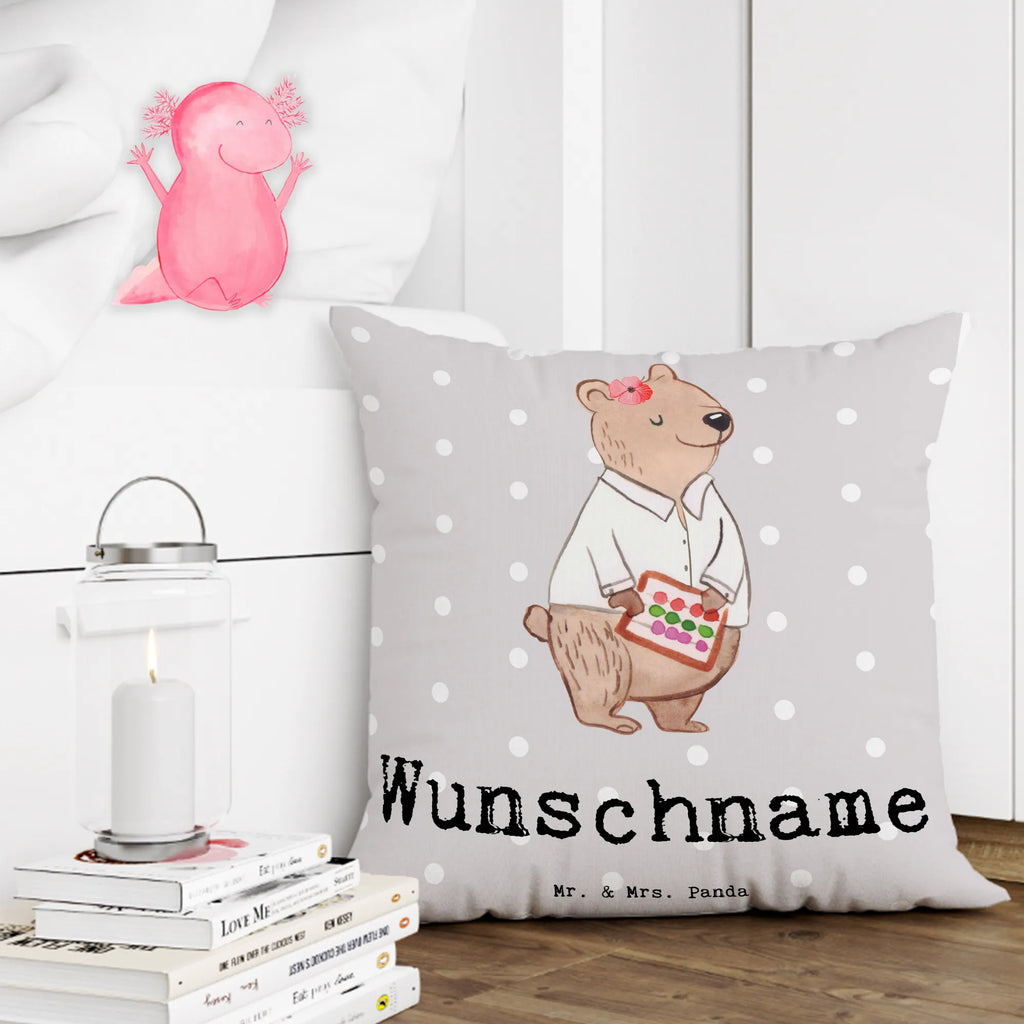 Personalisiertes Kissen Bankangestellte mit Herz Wunschname, Name, Bedrucken, Kissen, Personalisiert, Kopfkissen, Geschenk, Schenken, Jubiläum, Danke, Dankeschön, Beruf, Ausbildung, Abschied, Rente, Kollege, Kollegin, Arbeitskollege, Mitarbeiter, Firma, Bankberaterin, Bankangestellte, Bänkerin, Bankfachfrau