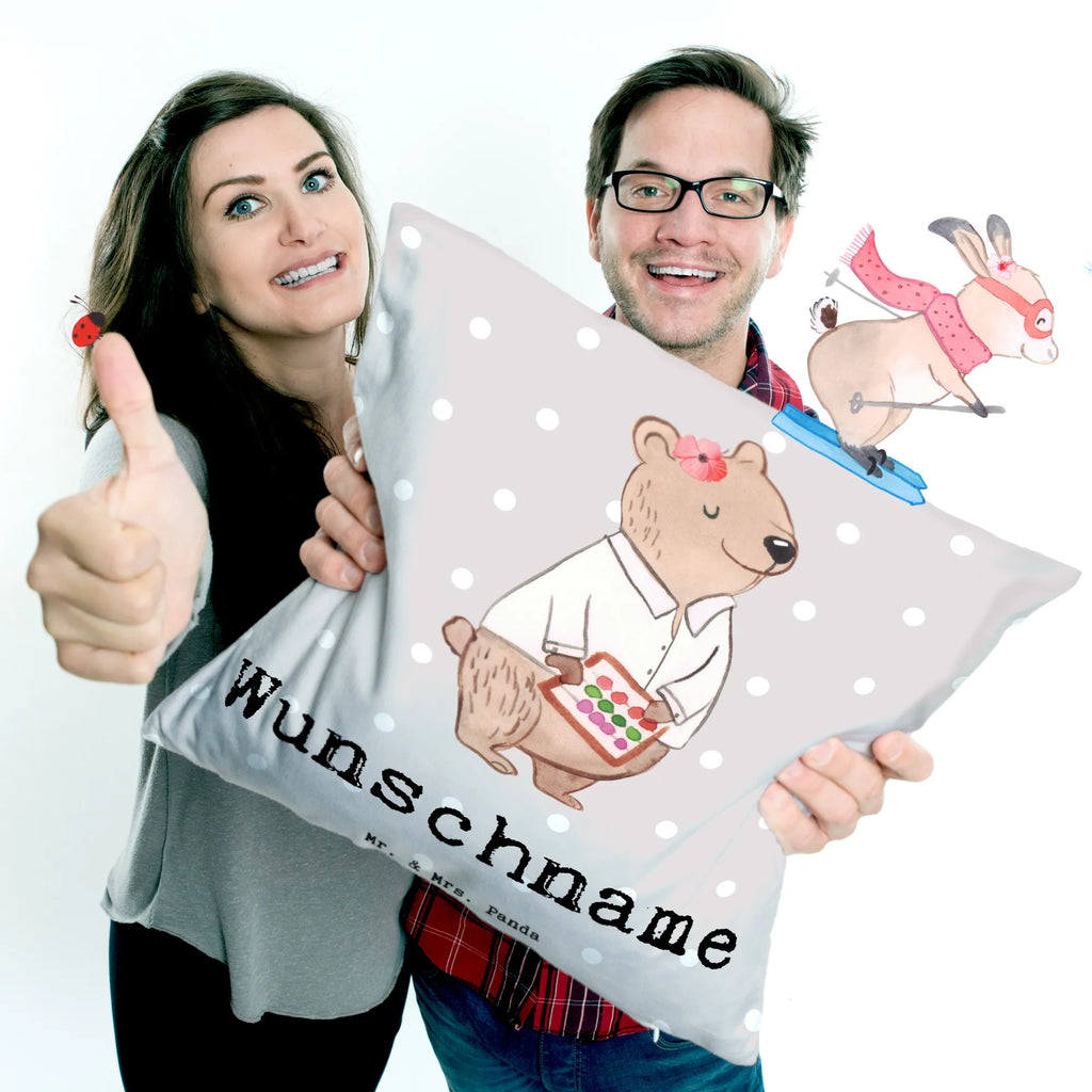 Personalisiertes Kissen Bankangestellte mit Herz Wunschname, Name, Bedrucken, Kissen, Personalisiert, Kopfkissen, Geschenk, Schenken, Jubiläum, Danke, Dankeschön, Beruf, Ausbildung, Abschied, Rente, Kollege, Kollegin, Arbeitskollege, Mitarbeiter, Firma, Bankberaterin, Bankangestellte, Bänkerin, Bankfachfrau