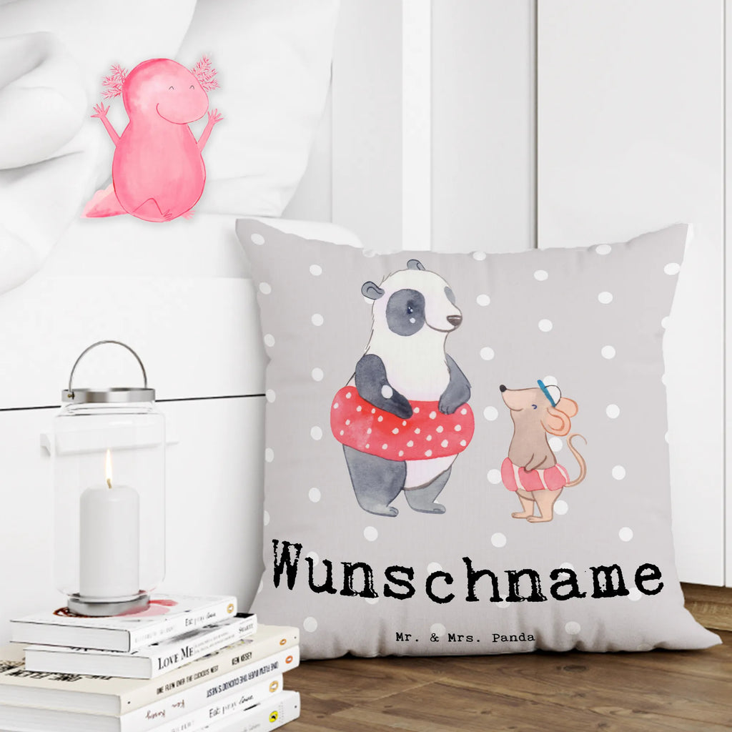 Personalised cushion otter To swim Gift, sport, hobby, giving, thank you, award, profit, athlete, swimming lessons, Swimming, water sports