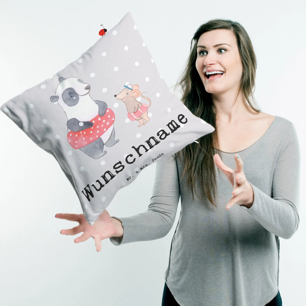 Personalised cushion otter To swim Gift, sport, hobby, giving, thank you, award, profit, athlete, swimming lessons, Swimming, water sports