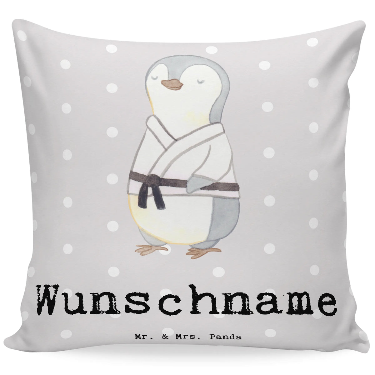 Personalizowana poduszka Pingwin karate Prezent, Sport, Dyscyplina sportowa, Hobby, Darować, Dziękuję, Dzięki, Wyróżnienie, Wygrana, Sportowiec