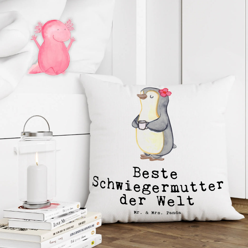 Cushion penguin Best mother in law in the world 40x40, settee, pillow case, bed, sofa, couch, bedroom, pillows, cushion, soft, Pillow, fluffy, 40 x 40, pad, for, thank you, gift, giving, birthday, birthday present, gift idea, souvenir, make you happy, gift tip, by marriage, mother, mother-in-law, Mother-in-law, parents-in-law, mom, spouse&#39;s mother