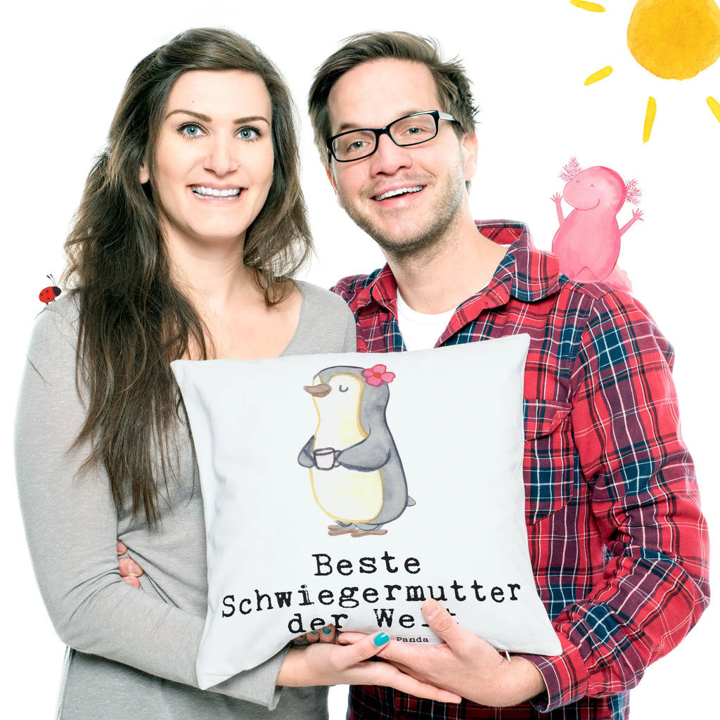 Cushion penguin Best mother in law in the world 40x40, settee, pillow case, bed, sofa, couch, bedroom, pillows, cushion, soft, Pillow, fluffy, 40 x 40, pad, for, thank you, gift, giving, birthday, birthday present, gift idea, souvenir, make you happy, gift tip, by marriage, mother, mother-in-law, Mother-in-law, parents-in-law, mom, spouse&#39;s mother