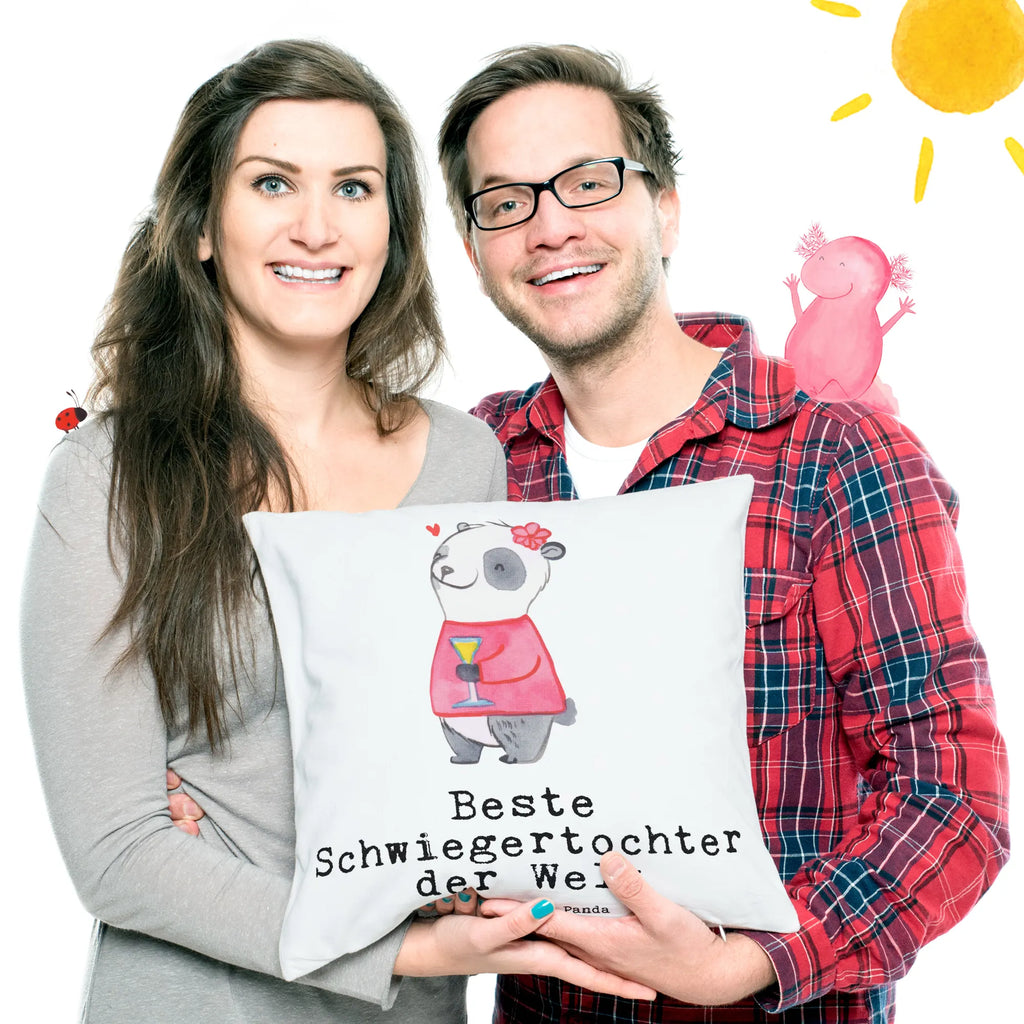 Cushion panda Best daughter in law in the world pillow case, cushion, couch, 40x40, sofa, fluffy, soft, bed, 40 x 40, pad, settee, Pillow, bedroom, pillows, for, thank you, gift, giving, birthday, birthday present, gift idea, souvenir, make you happy, gift tip, wife, son&#39;s wife, wedding, Daughter in law, by marriage, daughter