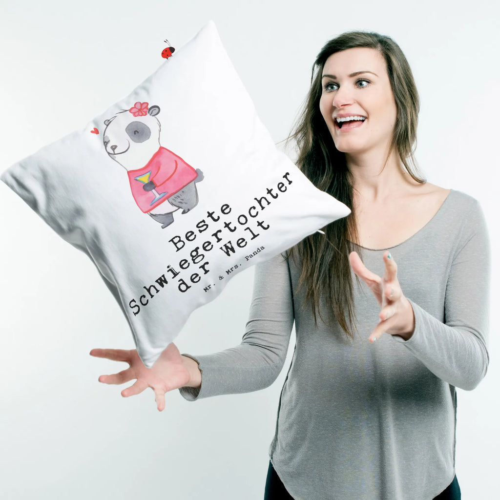 Cushion panda Best daughter in law in the world pillow case, cushion, couch, 40x40, sofa, fluffy, soft, bed, 40 x 40, pad, settee, Pillow, bedroom, pillows, for, thank you, gift, giving, birthday, birthday present, gift idea, souvenir, make you happy, gift tip, wife, son&#39;s wife, wedding, Daughter in law, by marriage, daughter