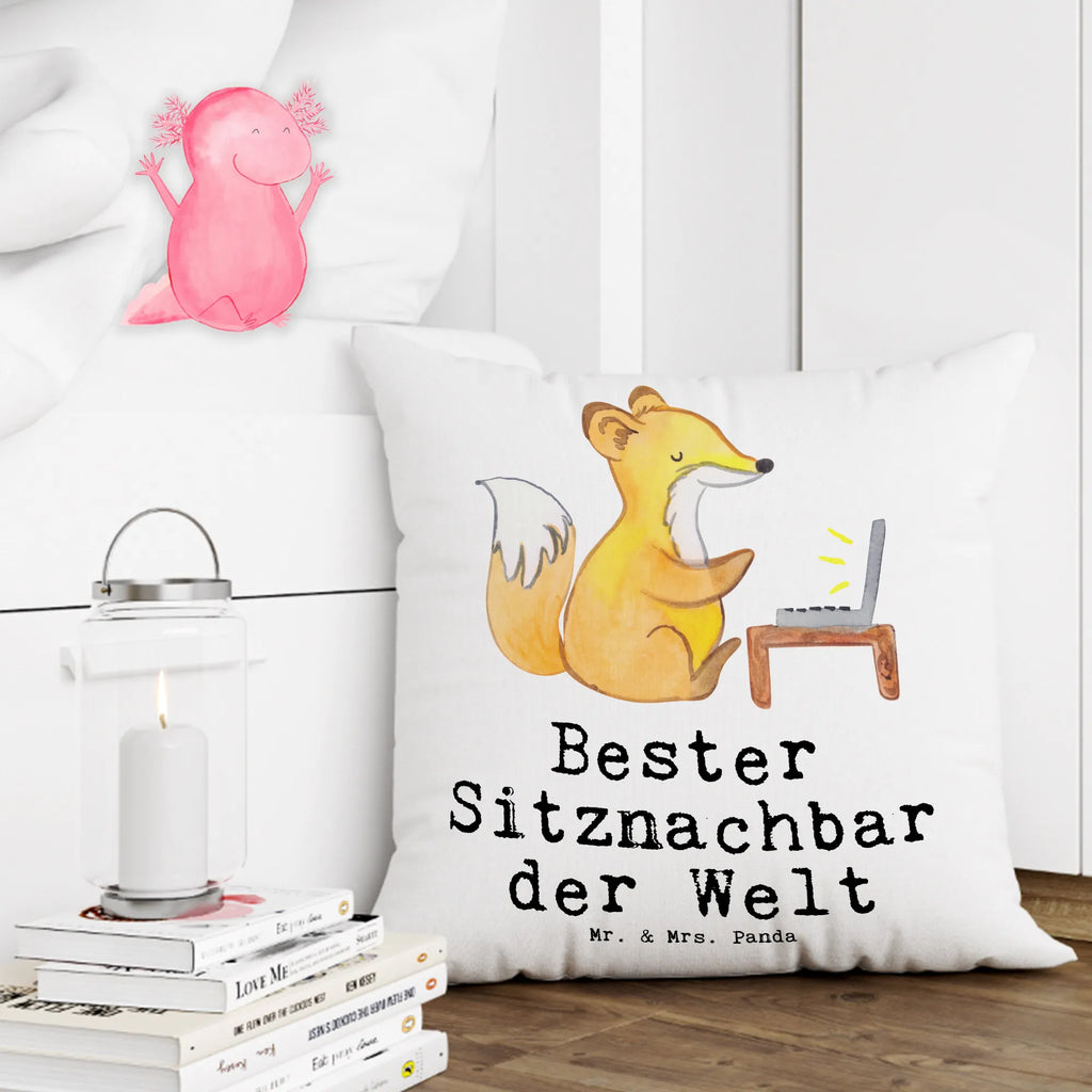 Cushion Fox Best seat neighbor in the world pillow case, 40 x 40, cushion, bedroom, settee, couch, pad, pillows, sofa, soft, fluffy, Pillow, bed, 40x40, for, thank you, gift, giving, birthday, birthday present, gift idea, souvenir, make you happy, gift tip, college, fellow student, classmate, chair neighbor, table neighbor, neighbor, university, Seat neighbor, school, seminar