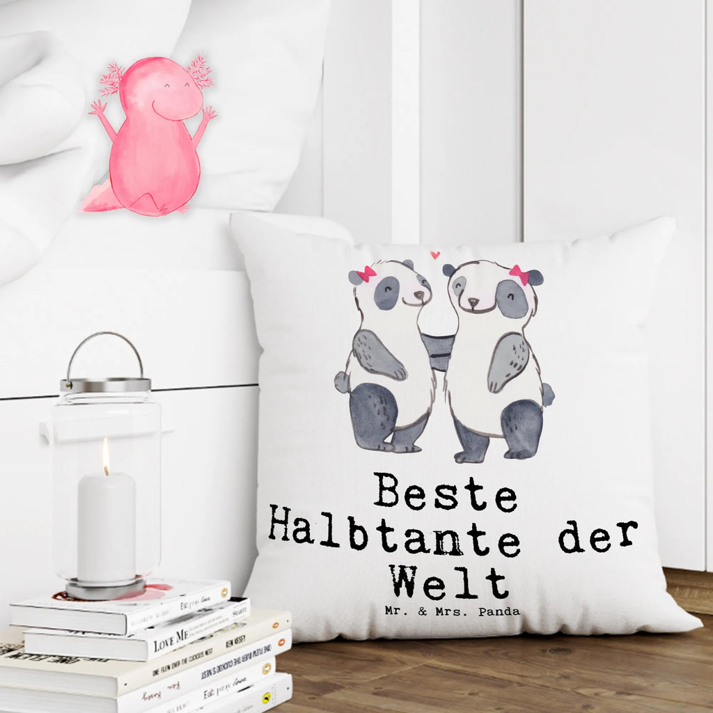 Cushion panda Best half-aunt in the world pillow case, soft, 40x40, bedroom, cushion, pillows, pad, 40 x 40, Pillow, bed, couch, sofa, settee, fluffy, for, thank you, gift, giving, birthday, birthday present, gift idea, souvenir, make you happy, gift tip, aunt, step aunt, step siblings, Half aunt, step, family, trifle, best aunt