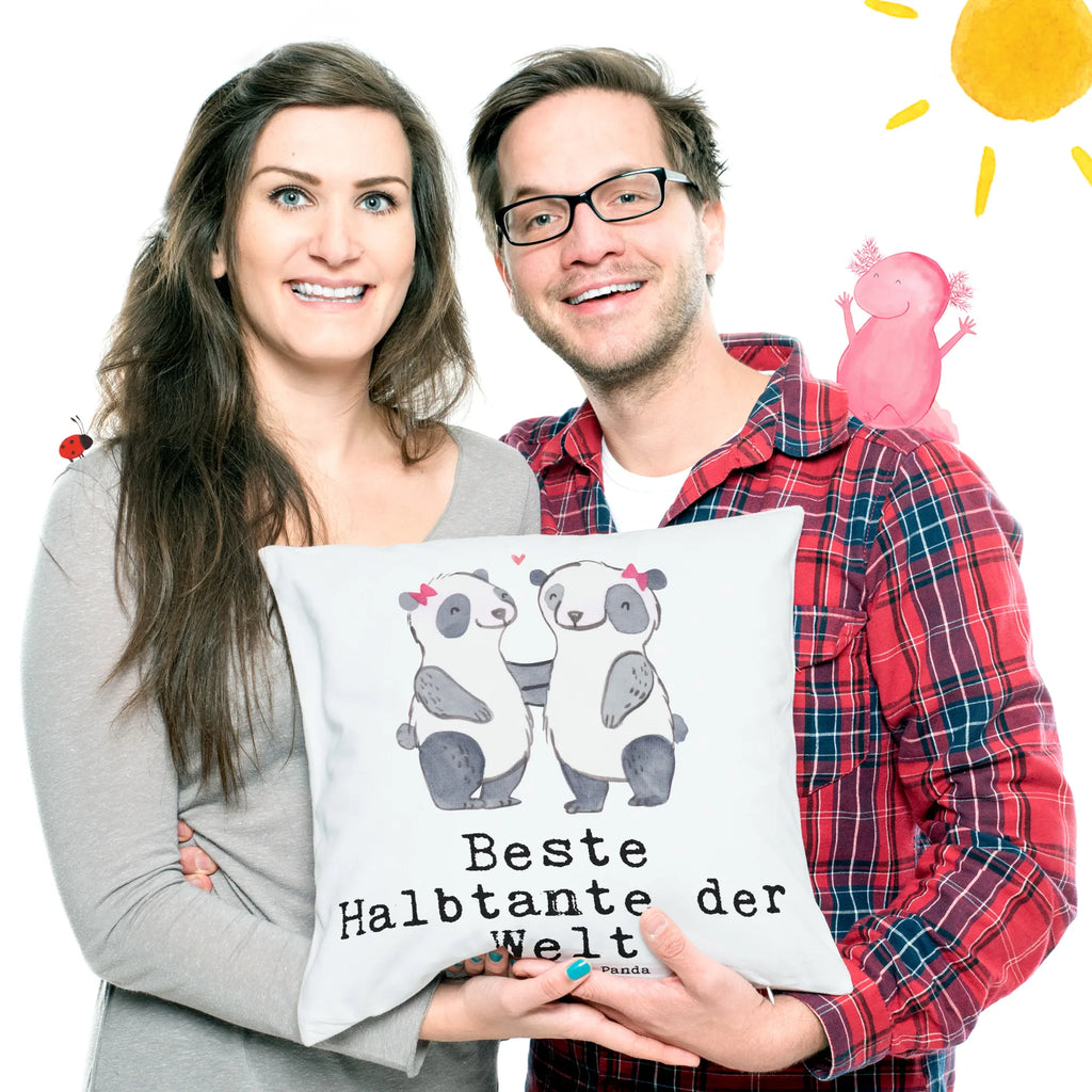 Cushion panda Best half-aunt in the world pillow case, soft, 40x40, bedroom, cushion, pillows, pad, 40 x 40, Pillow, bed, couch, sofa, settee, fluffy, for, thank you, gift, giving, birthday, birthday present, gift idea, souvenir, make you happy, gift tip, aunt, step aunt, step siblings, Half aunt, step, family, trifle, best aunt