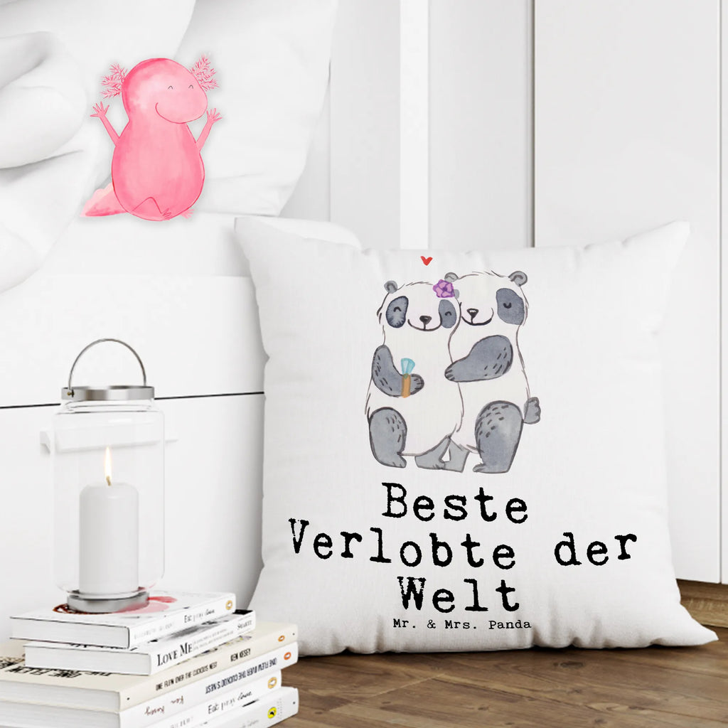 Cushion panda Best Fiancée in the World soft, pillows, sofa, couch, pillow case, 40 x 40, fluffy, bedroom, 40x40, bed, pad, settee, cushion, Pillow, for, thank you, gift, giving, birthday, birthday present, gift idea, souvenir, make you happy, gift tip, fiancee, wedding, wife, betrothal, marriage, dream girl, future, girlfriend