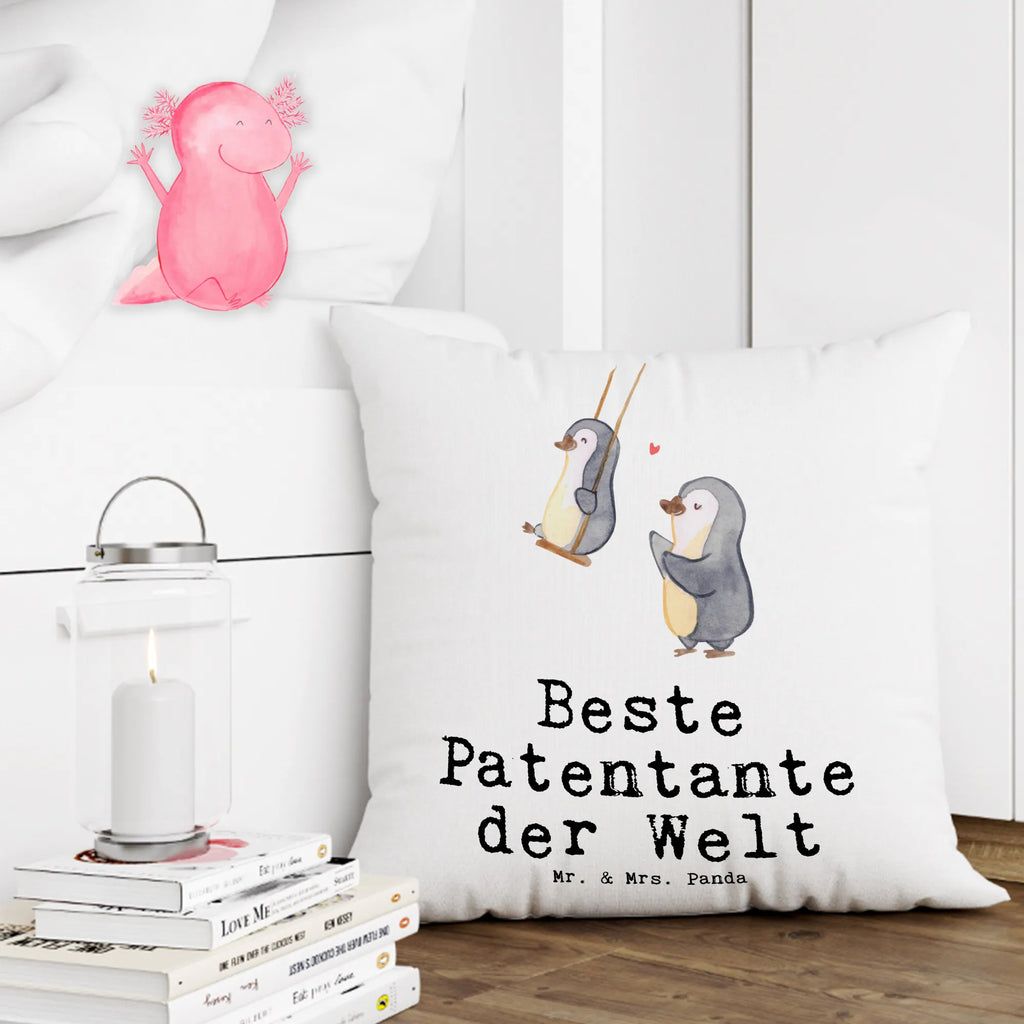 Cushion penguin Best godmother in the world soft, pillows, bed, Pillow, cushion, 40 x 40, settee, bedroom, fluffy, couch, sofa, pad, pillow case, 40x40, for, thank you, gift, giving, birthday, birthday present, gift idea, souvenir, make you happy, gift tip, family, favorite aunt, Godmother, nephew, little thing, christening partner, niece, godfather aunt, baptism