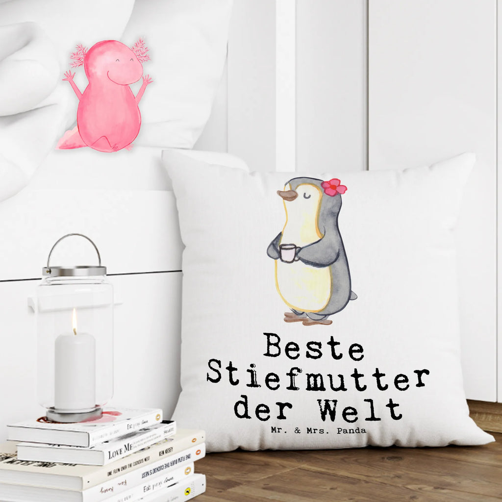40x40 Kissen Pinguin Beste Stiefmutter der Welt Sofakissen, Zierkissen, Kissen, Couchkissen, Dekokissen Sofa, Dekokissen 40x40, Kopfkissen, Kissen 40x40 Waschbar, Kopfkissen 40x40, Kissenbezug 40x40, sofakissen, Kissenbezüge, Dekokissen, Kissenhülle 40x40, Kissen 40x40, sitzkissen, Motivkissen, Sofakissen 40x40, Kissenhülle, für, Dankeschön, Geschenk, Schenken, Geburtstag, Geburtstagsgeschenk, Geschenkidee, Danke, Bedanken, Mitbringsel, Freude machen, Geschenktipp, Mama, Muttertag, Mutter, Tochter, Sohn, Mami, Beste, Stiefmama, Stief Mutter, Mutti, Stiefmutter