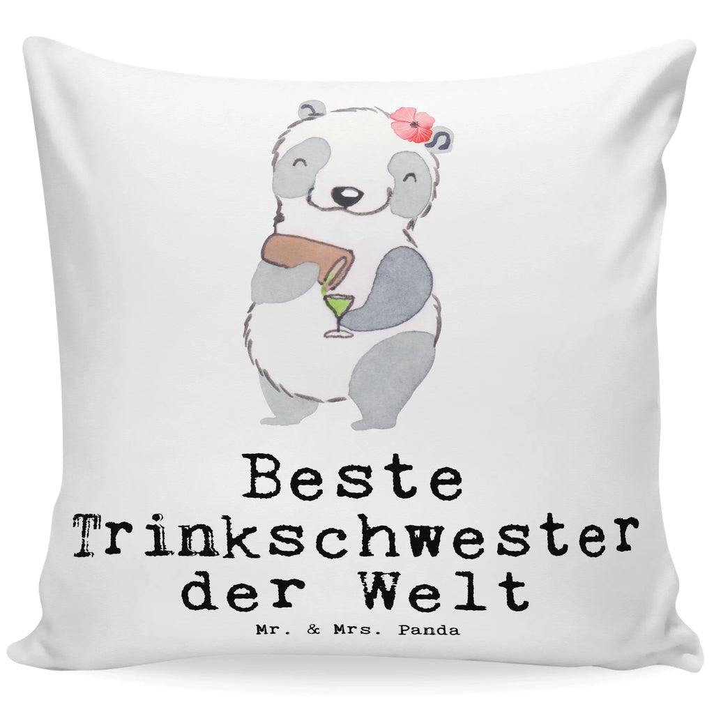 Cushion panda Best drinking sister in the world bed, sofa, soft, pad, pillows, 40x40, Pillow, cushion, fluffy, bedroom, settee, 40 x 40, couch, pillow case, for, thank you, gift, giving, birthday, birthday present, gift idea, souvenir, make you happy, gift tip, friend, sister, drinking, bae, Drinking sister, trifle, alcohol, sister from another mister, party, weekend, drinking sister