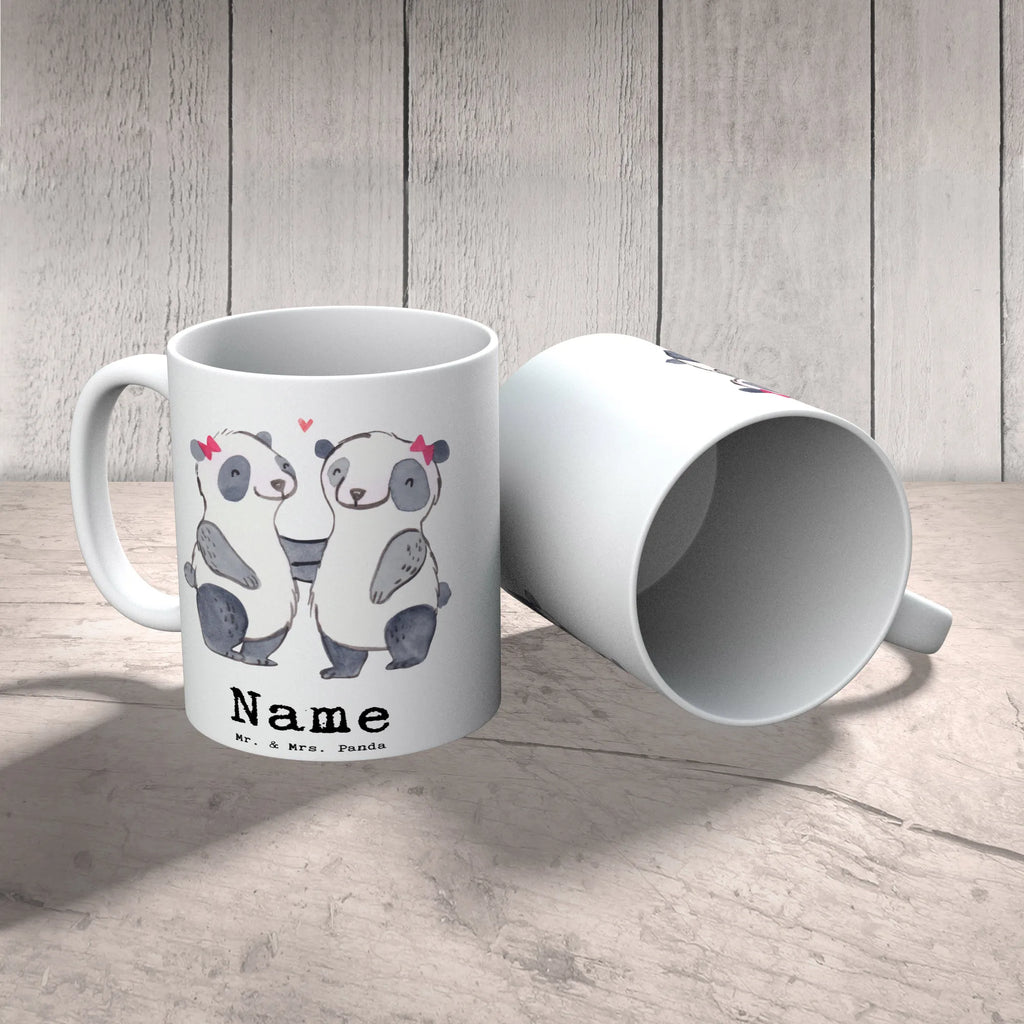 Personalised cup panda Best half-aunt in the world for, thank you, gift, giving, birthday, birthday present, gift idea, souvenir, make you happy, gift tip, best aunt, family, aunt, trifle, step, step aunt, Half aunt, step siblings