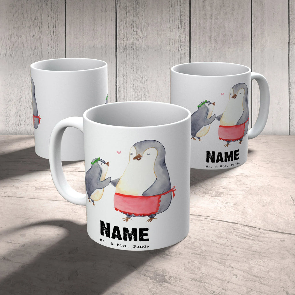 Personalised cup penguin Best mom in the world for, thank you, gift, giving, birthday, birthday present, gift idea, souvenir, make you happy, gift tip, Thank You, Super Mom, Best Mom, Mother&#39;s Day, Son, Best, Mutti, Mama, Mother, Ma, Mommy, Daughter