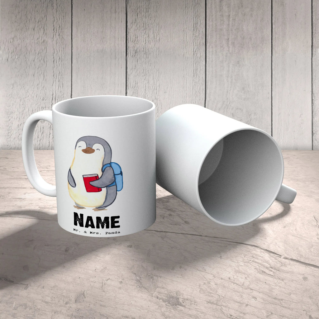 Personalised cup penguin Best grandson in the world for, thank you, gift, giving, birthday, birthday present, gift idea, souvenir, make you happy, gift tip, grandson, grandchild, grandpa, grandma, child from son, child from daughter, christening, Grandson