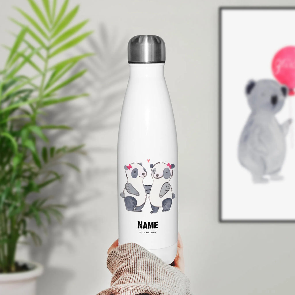 Personalised insulated bottle panda Best blood sister in the world for, thank you, gift, giving, birthday, birthday present, gift idea, souvenir, make you happy, gift tip, Family, Sisters, Love, Siblings, Gift, Bae, Sister, Blood Sister, Trifle, Daughter, Blood Siblings, Friend, Best