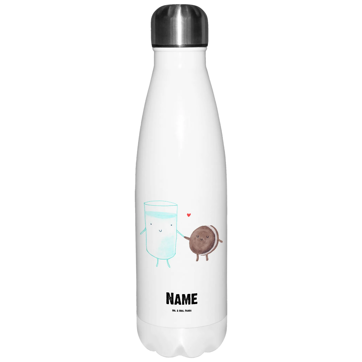 Personalised insulated bottle milk biscuit small animals, cute, funny, cute animal motives, hand drawn, small world, funny sayings, good mood, happy, gifts, gift ideas, special gifts, animal lover, card, cookie, milk, perfect couple, romantic, cookies, biscuit, motif sweet, coffee, Milk, invitation breakfast