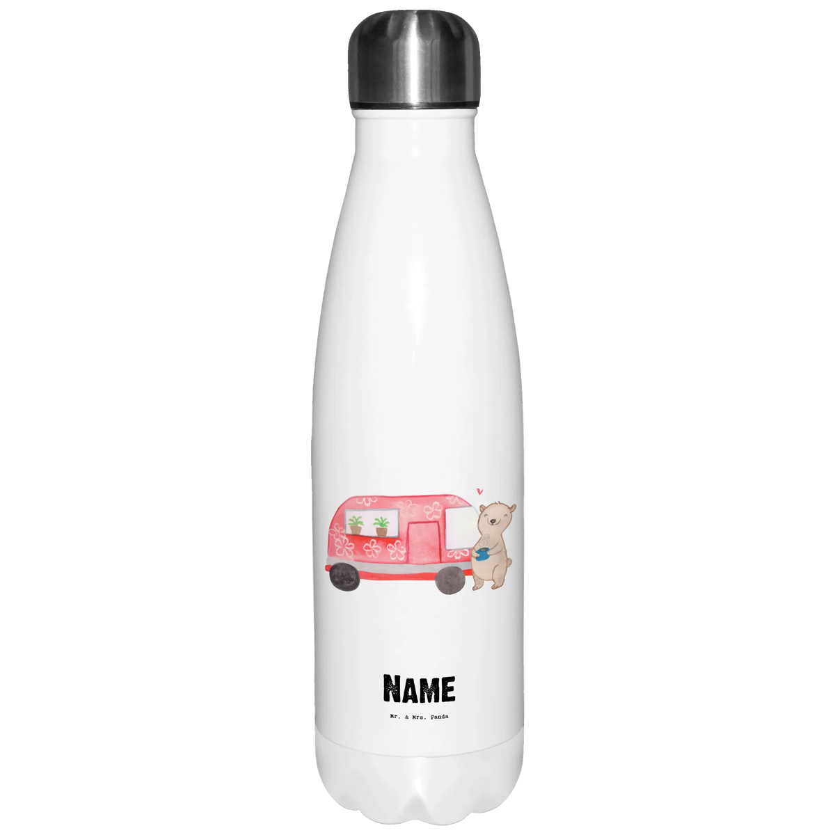 Personalised insulated bottle bear camper Gift, sport, hobby, giving, thank you, award, profit, athlete, Camper, Campground, Camping, Road Trip, RV, Vacation