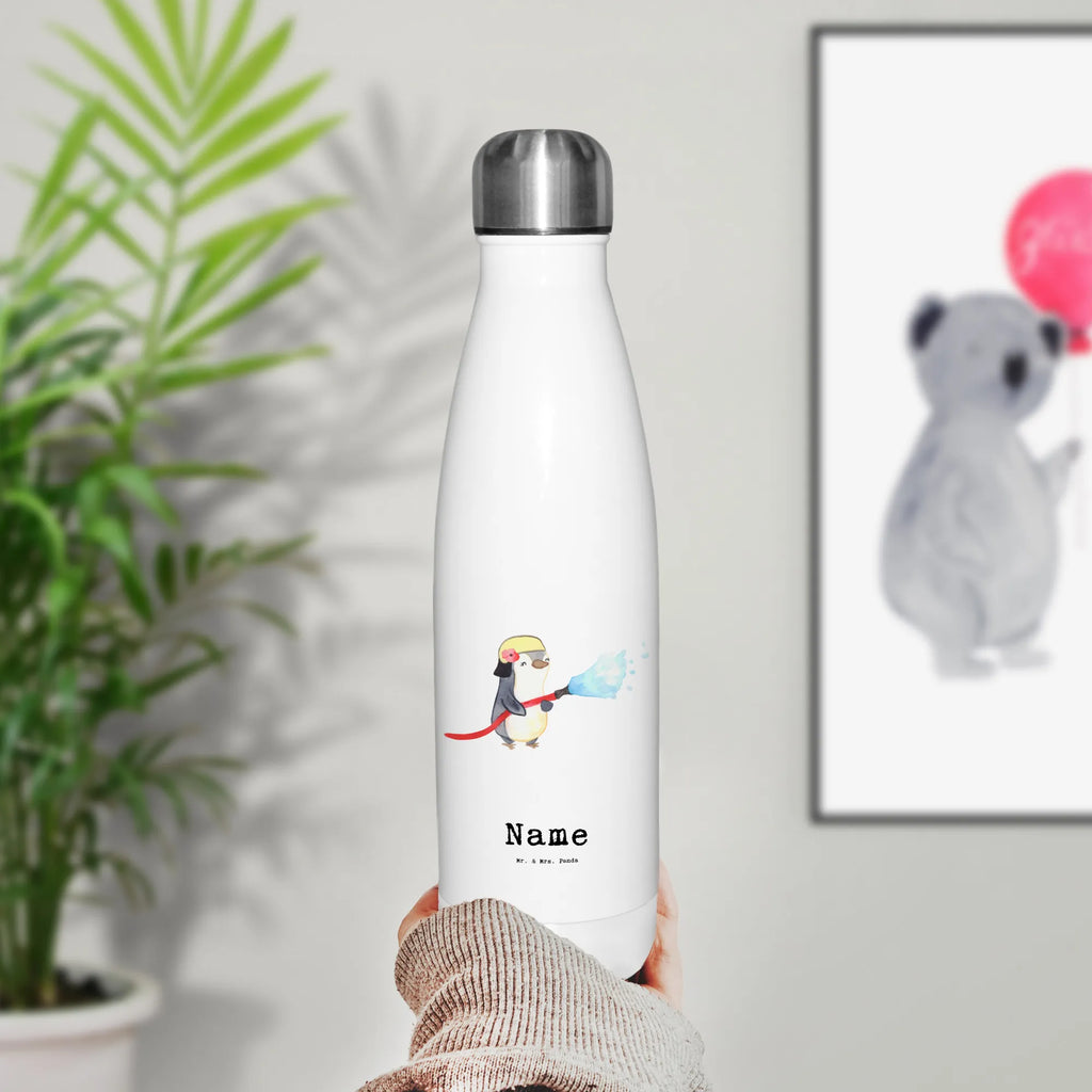 Personalised insulated bottle Firewoman Heart gift, gift idea, best, farewell gift, passing exam, anniversary, retirement, promotion, job start, sayings, funny, profession