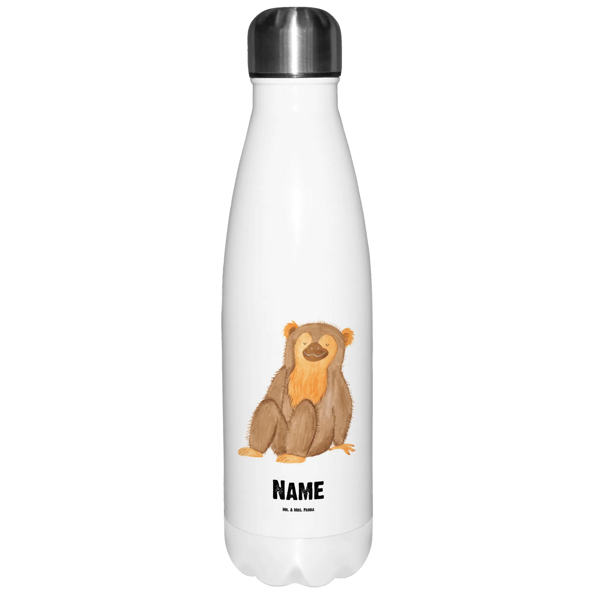 Personalised insulated bottle Monkey Africa, motivation, monkey, monkeys, self-esteem, self-love, respect, love, selfcare, self-confidence