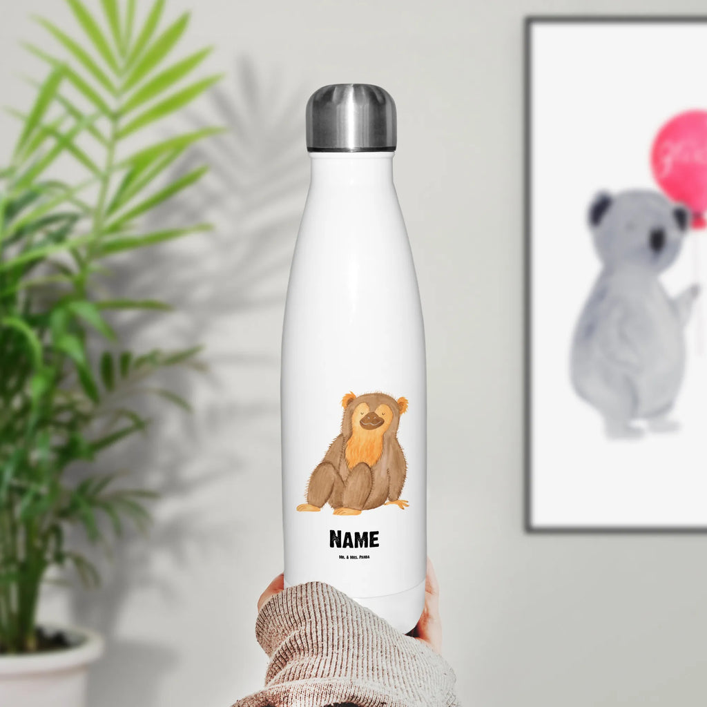 Personalised insulated bottle Monkey Africa, motivation, monkey, monkeys, self-esteem, self-love, respect, love, selfcare, self-confidence